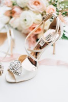 bridal shoe with flowers
